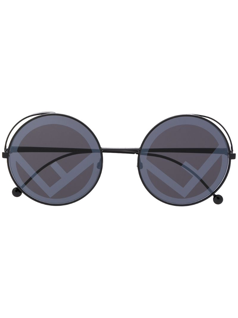 Fendi Logo Tint Lense Sunglasses In Black