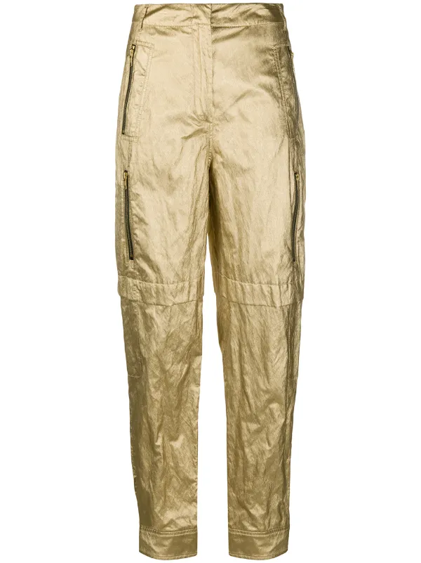 gold metallic trousers