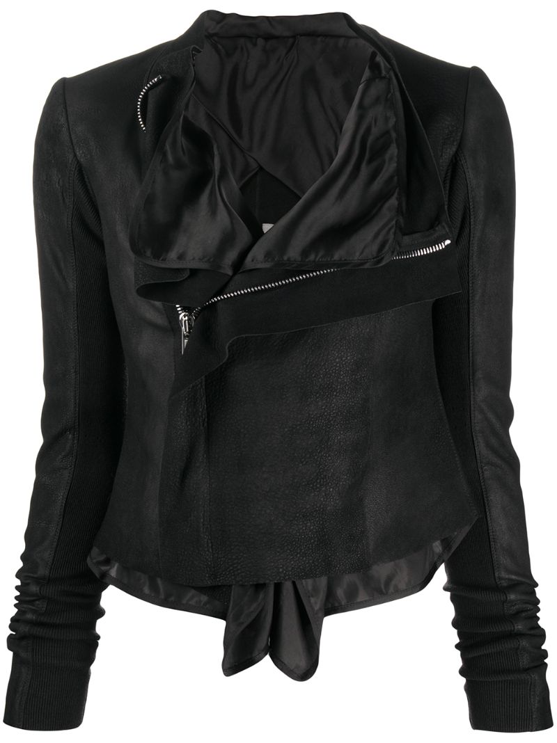 Rick Owens Tecuatl Layered Biker Jacket In Black | ModeSens