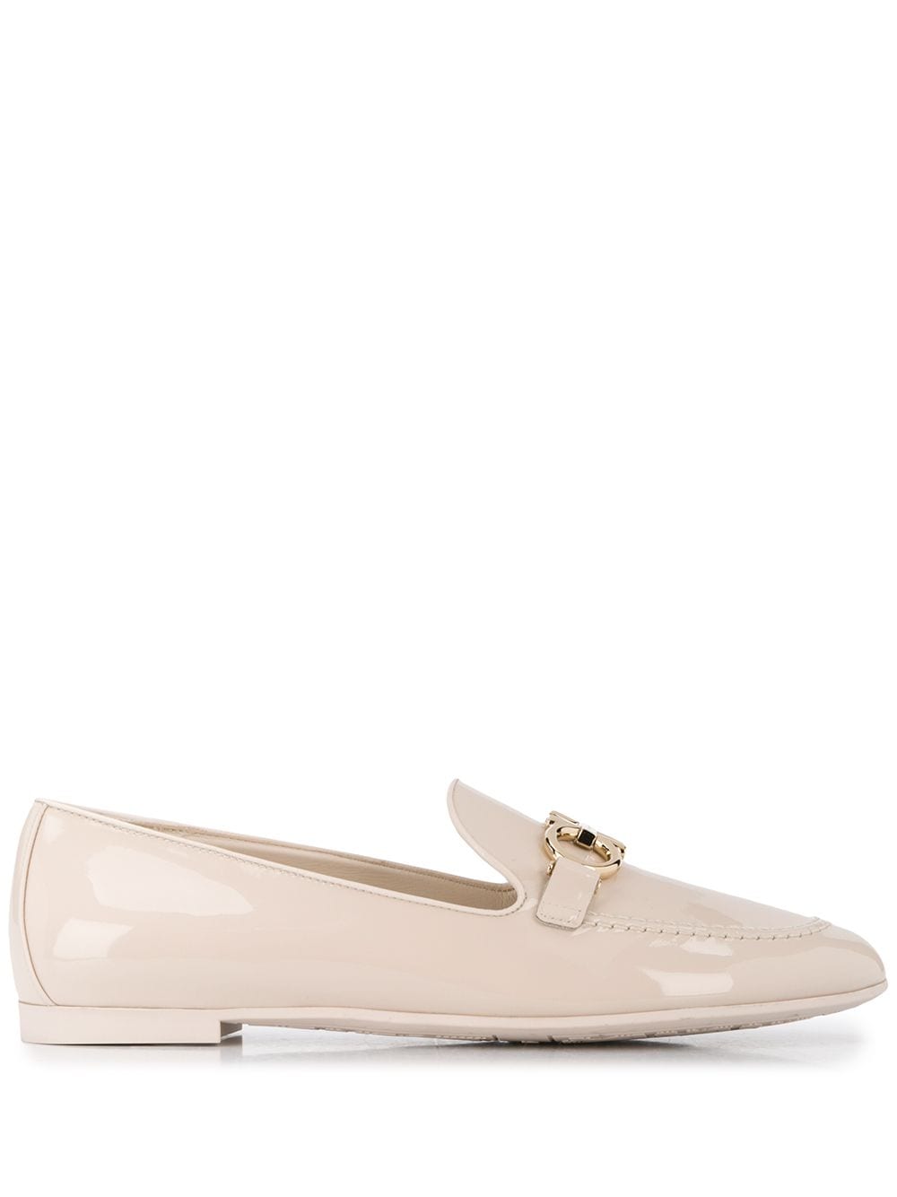 Ferragamo Logo Plaque Loafers In Neutrals