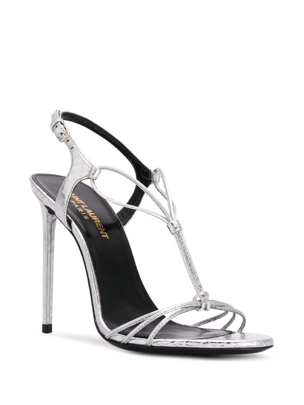 ysl shoes silver