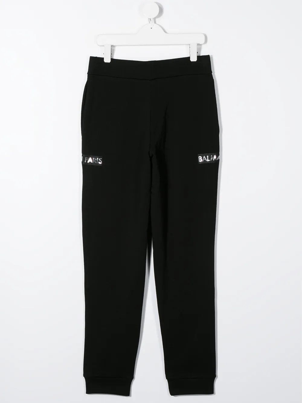 Balmain Kids' Elasticated Logo Print Joggers In Black