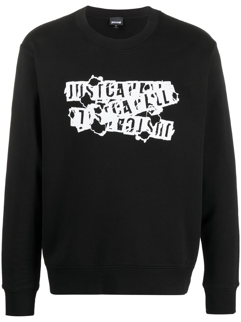 Just Cavalli Triple Logo Sweatshirt In Black