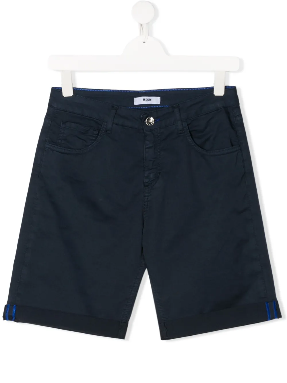 Msgm Teen Chino Shorts In Blue
