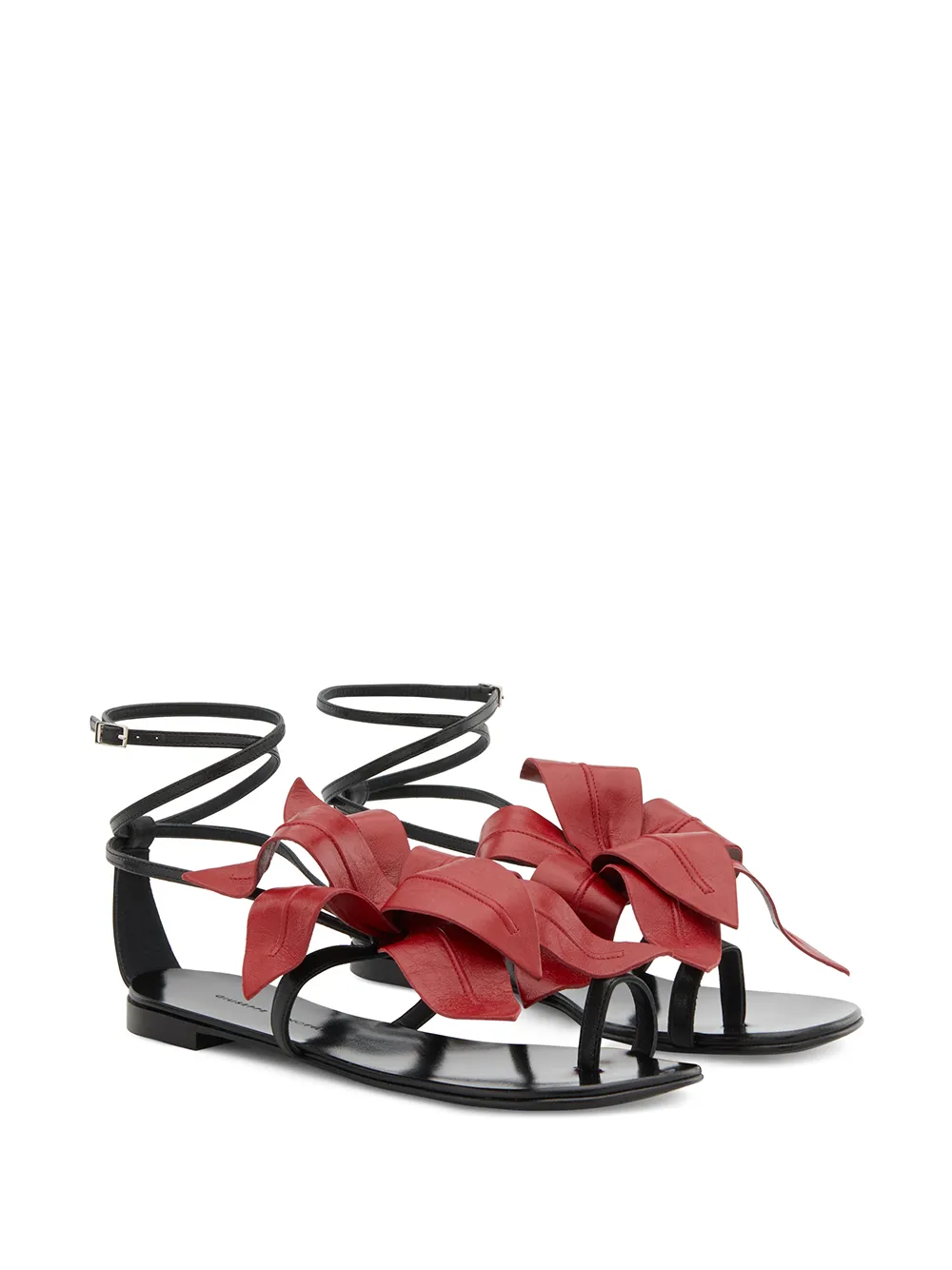 Giuseppe Zanotti floral appliqué sandals Black