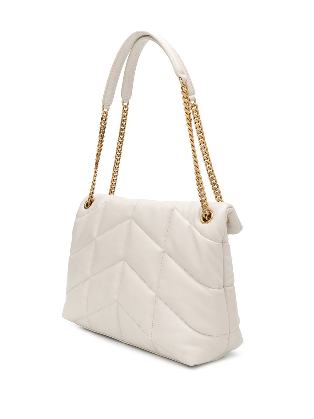 ysl white and gold bag