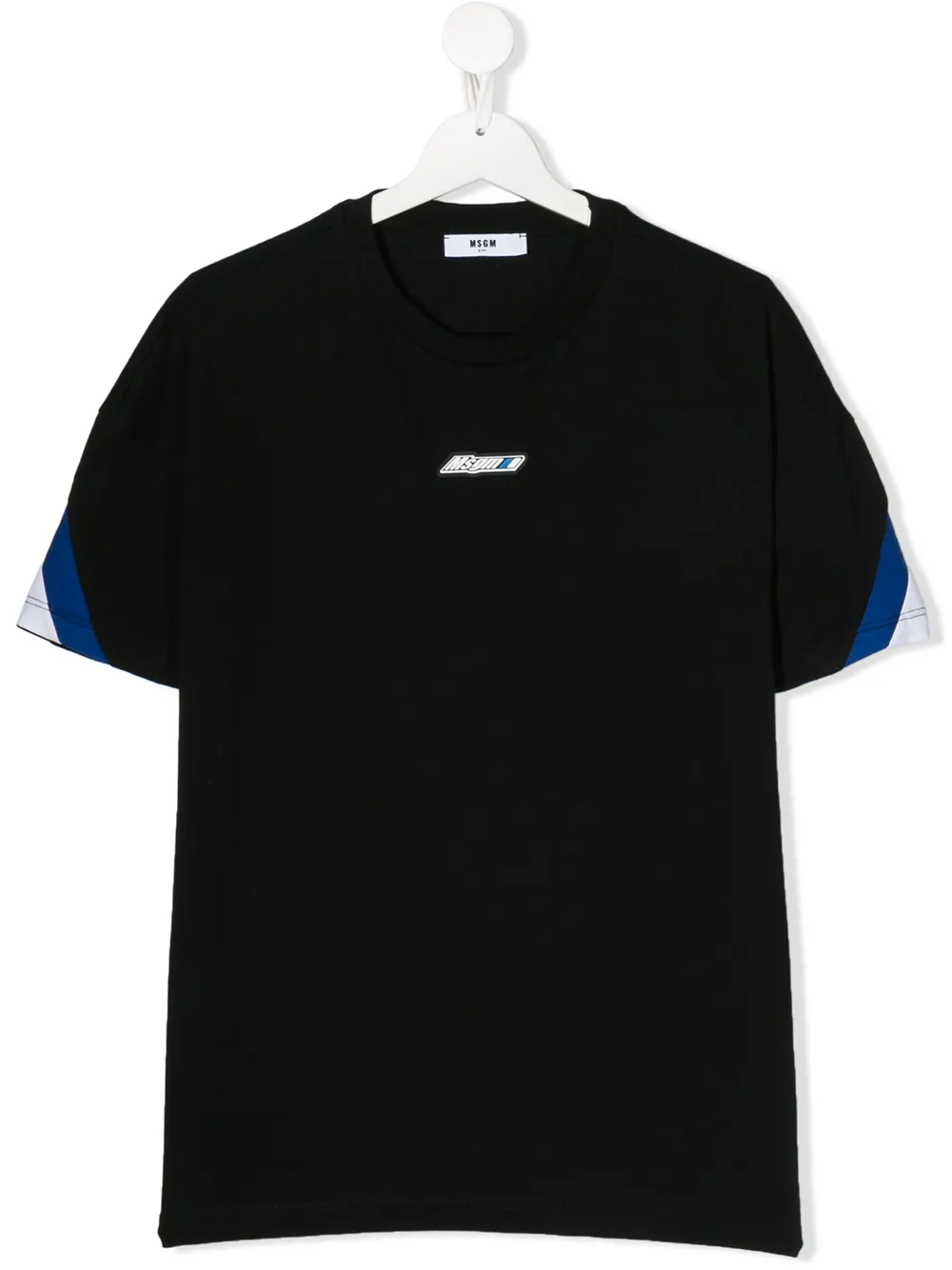 Msgm Teen Logo Patch T-shirt In Black