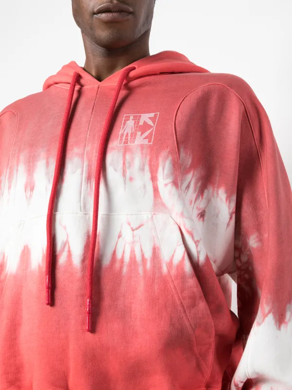 Off White Tie Dye Effect Hoodie Off White Tie Dye Effect Hoodie