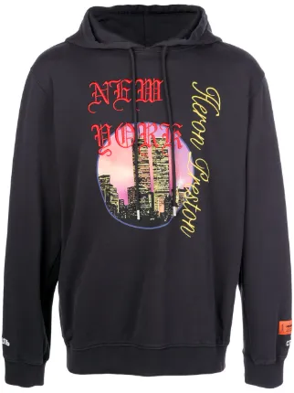 Heron Preston Drawstring Embroidered NYC Hoodie - Farfetch