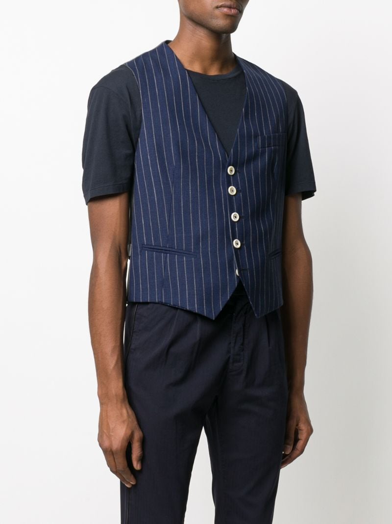 Shop Eleventy V-neck Pinstripe Waistcoat In Blue