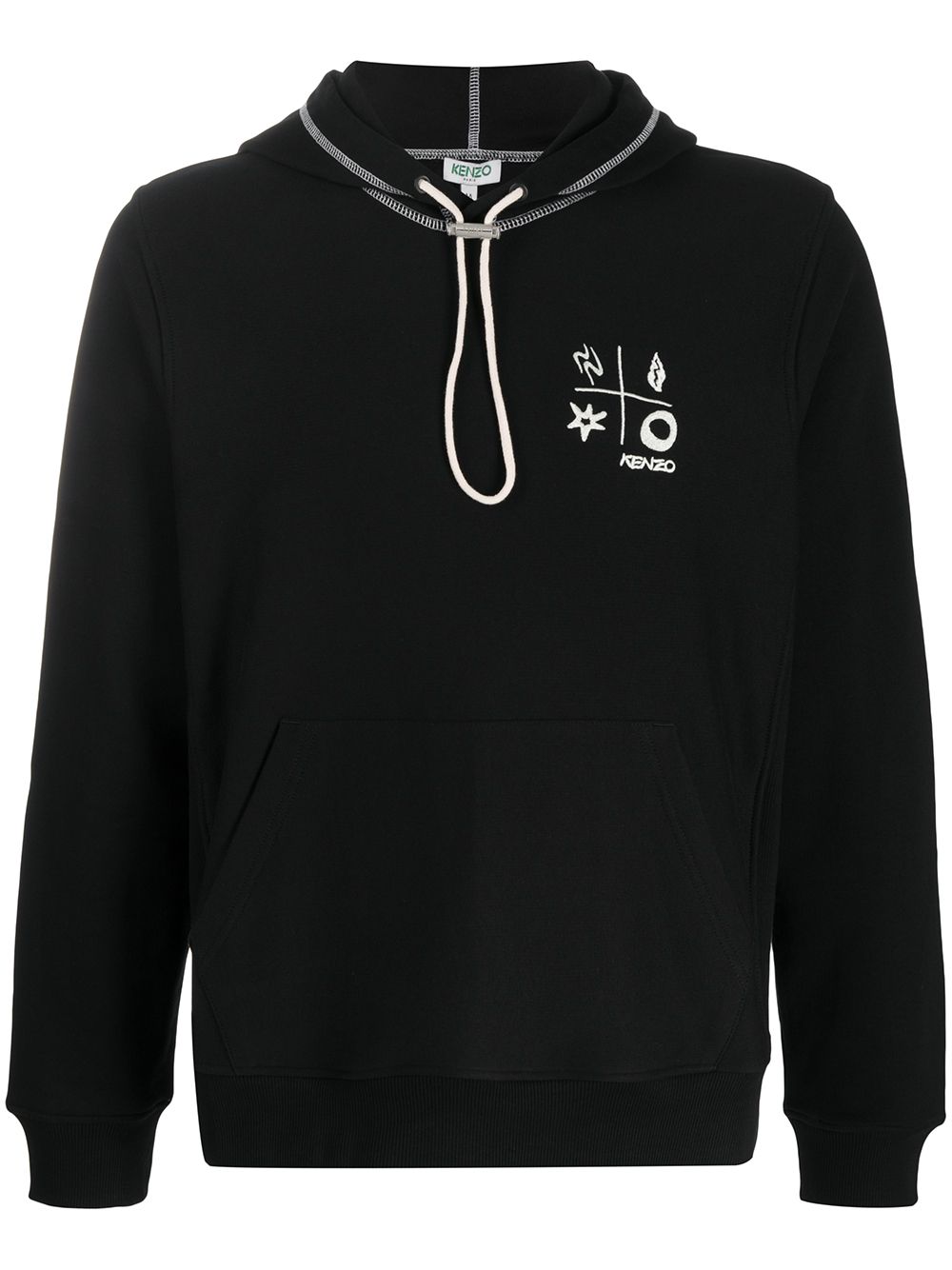 KENZO COMPASS EMBROIDERY COTTON HOODIE