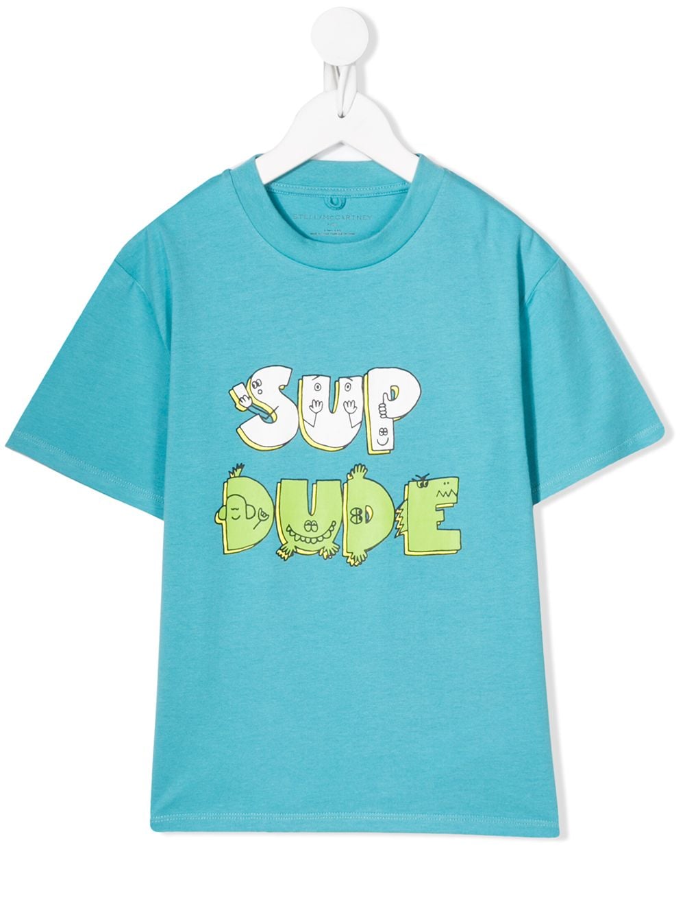 Shop Stella Mccartney Sup Dude-print Organic Cotton T-shirt In Blue