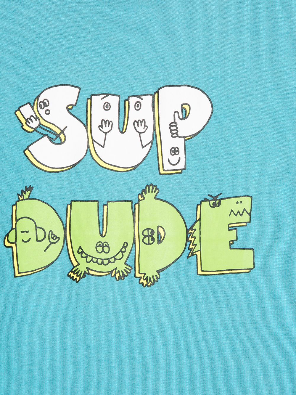 Shop Stella Mccartney Sup Dude-print Organic Cotton T-shirt In Blue