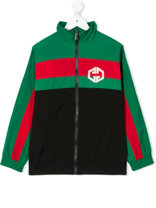 Gucci Kids Web Funnel Neck Jacket | Black | FARFETCH