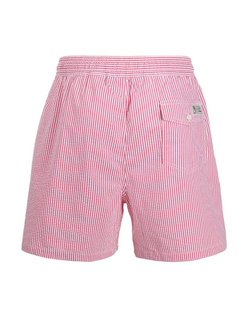 Shop Polo Ralph Lauren Striped Swim Shorts In Red