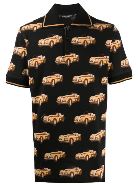 Dolce & Gabbana Camisa polo com estampa de carro
