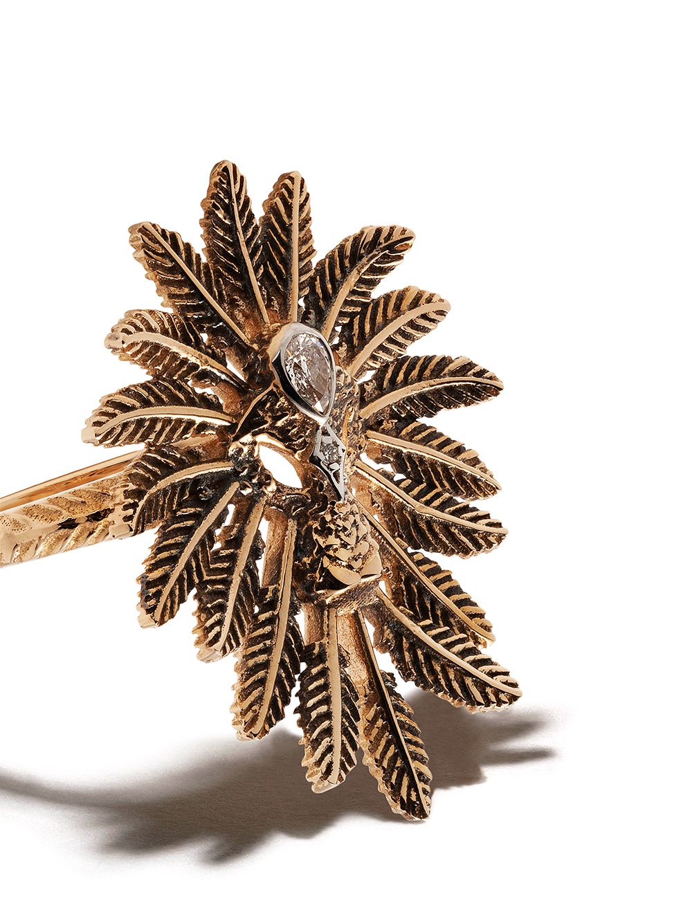 Shop Kismet By Milka 14kt Rose Gold Feathered Diamond Cocktail Ring