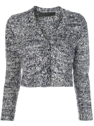 The Elder Statesman Long Sleeve Cropped Cashmere Cardigan The Elder Statesman Long Sleeve Cropped Cashmere Cardigan