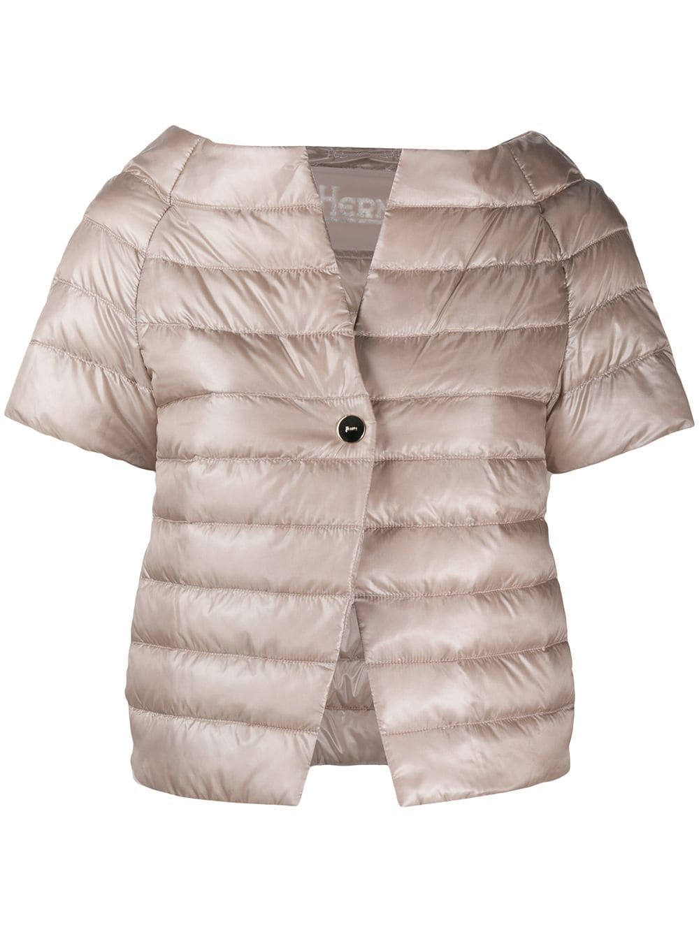 Herno Short-sleeved Quilted Jacket In Neutrals