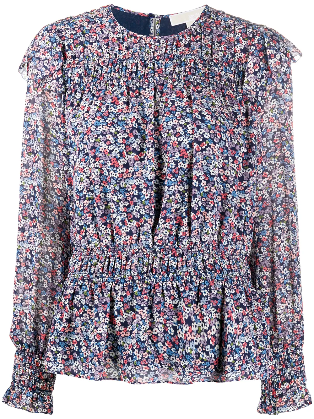 

Michael Michael Kors blusa con estampado floral y volantes - Azul