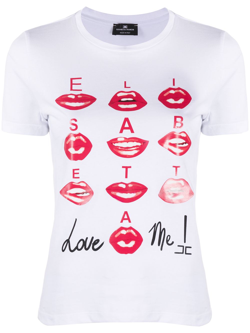 Elisabetta Franchi Lips Print T In White