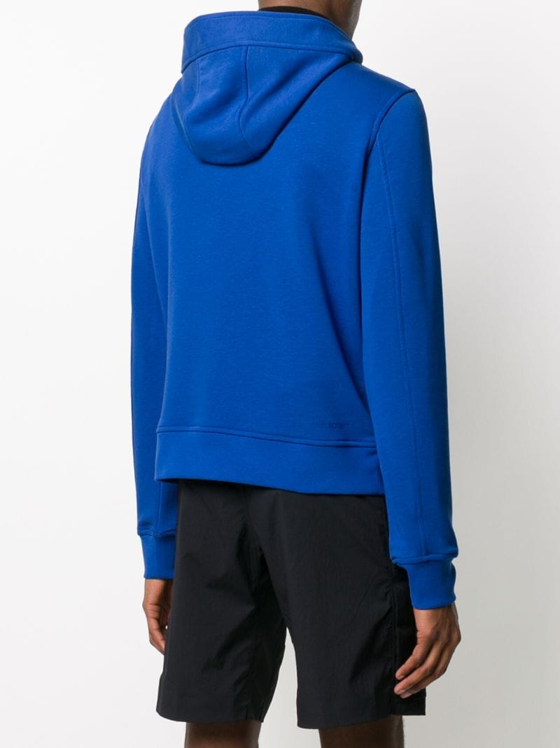 Shop Neil Barrett Embroidered Chest Patch Hoodie In Blue