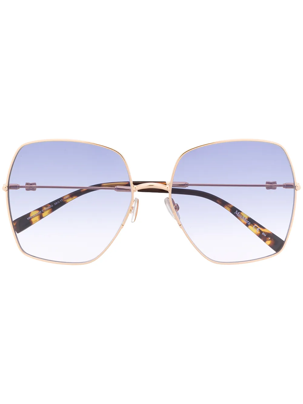 Max Mara Gleam Ii Oversized Frame Sunglasses In 金色