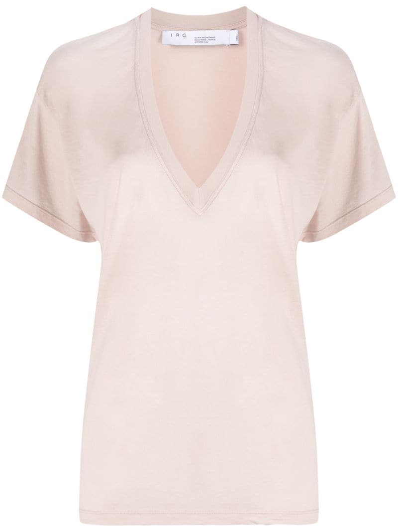 Iro Deep V-neck T-shirt In Pink