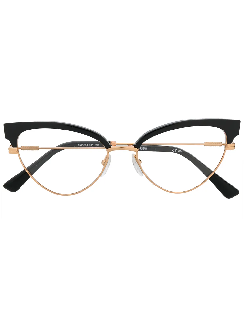 Moschino Eyewear Cat-eye Frame Contrast Arm Glasses In Black
