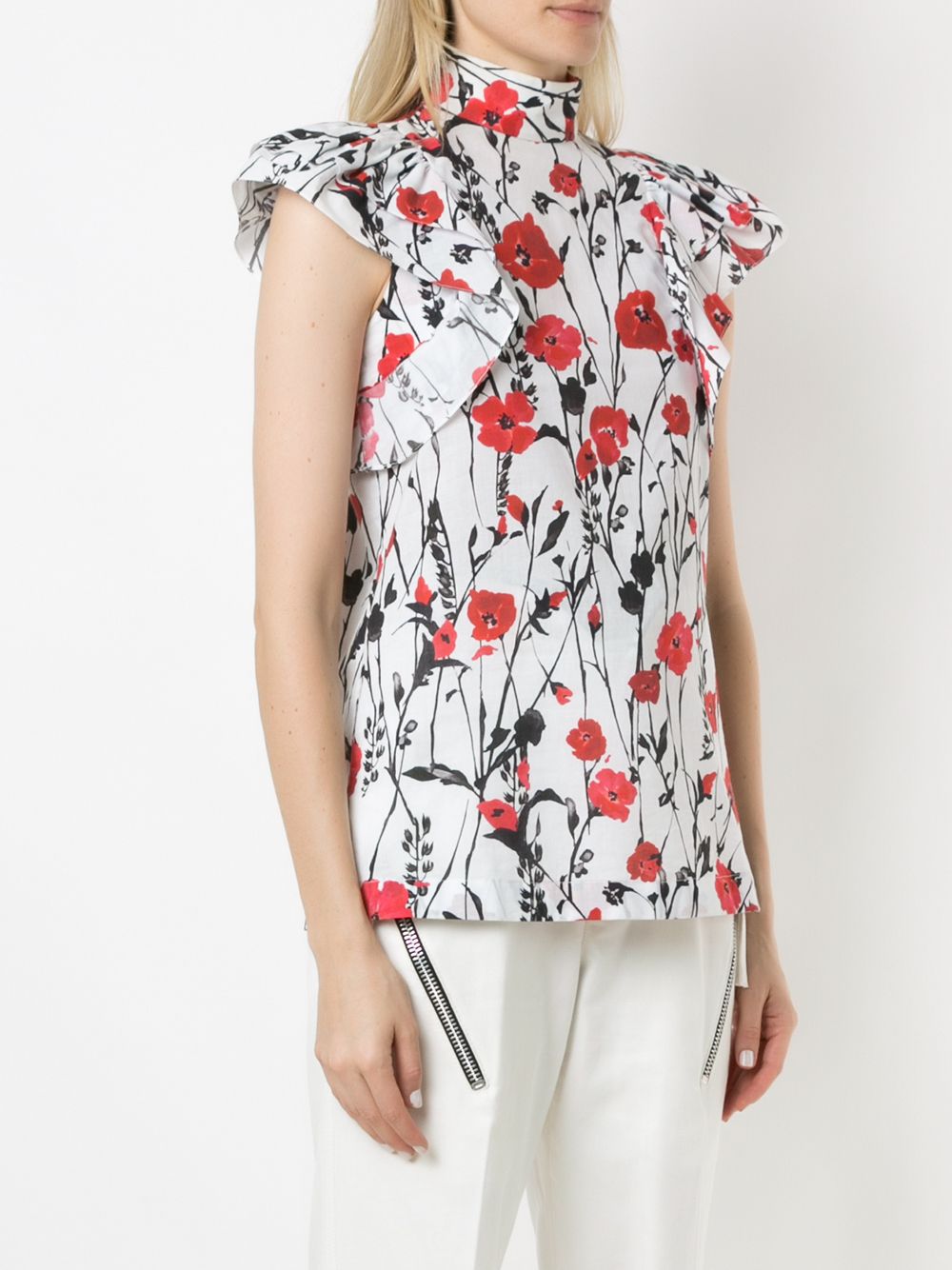 фото Reinaldo lourenço funnel neck printed blouse