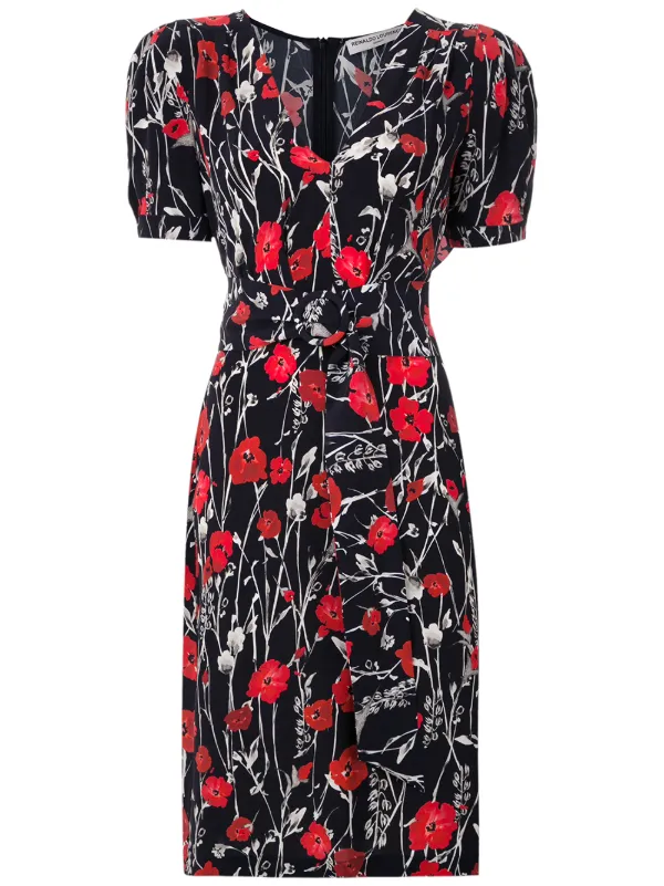 silk floral midi dress