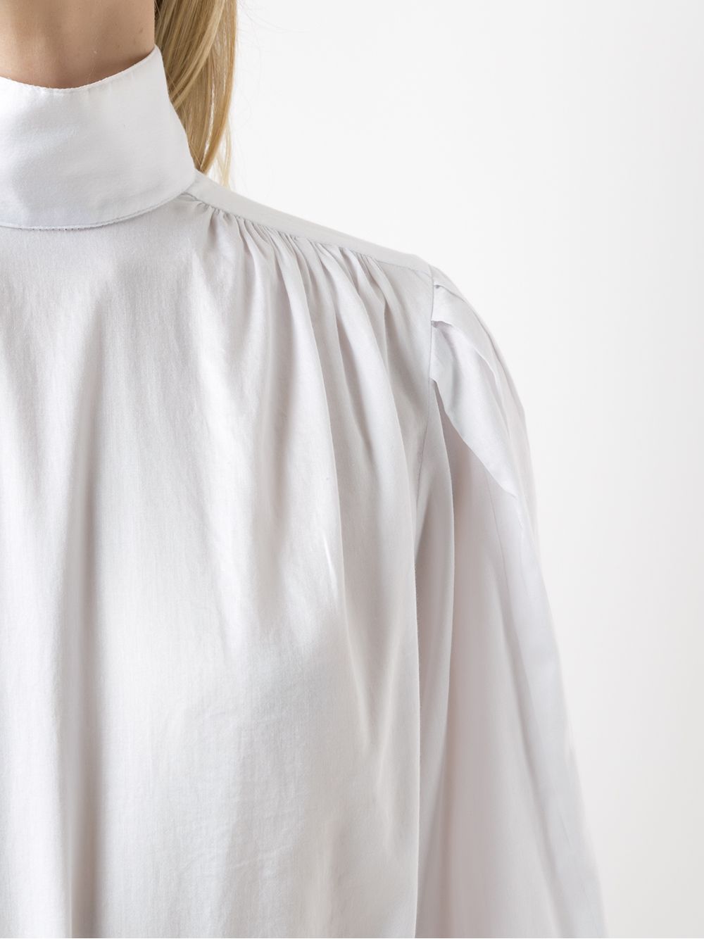фото Reinaldo lourenço блузка с высоким воротником и объемными рукавами
