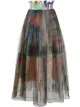 Image 1 of Quetsche pleated print-layered skirt
