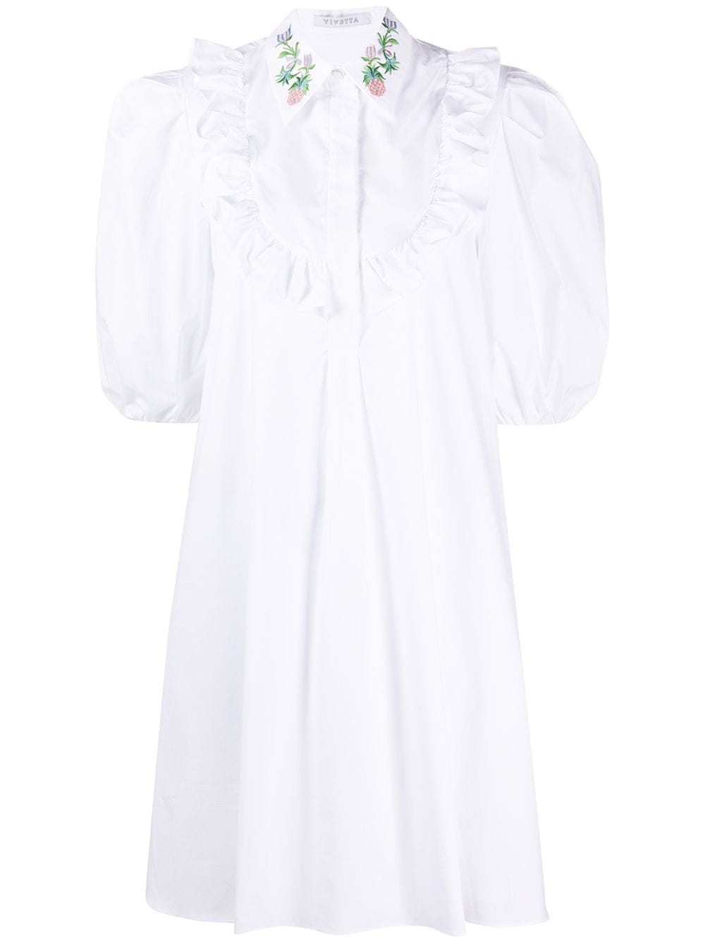 Vivetta Puff Sleeve Shift Dress In White