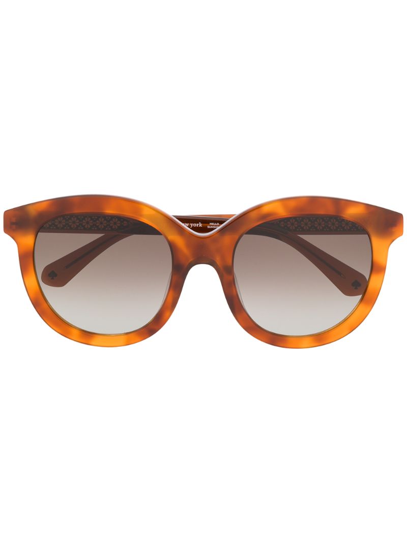 Kate Spade Lillian Tortoiseshell Round Frame Sunglasses In Brown Modesens 0829