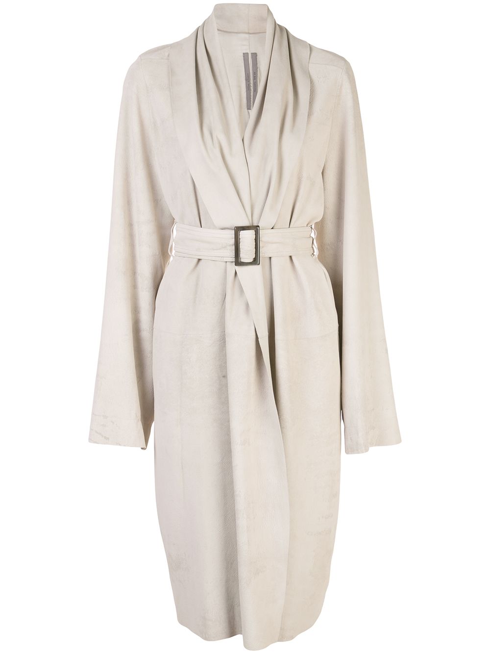 Rick Owens Belted Waist Coat In Neutrals