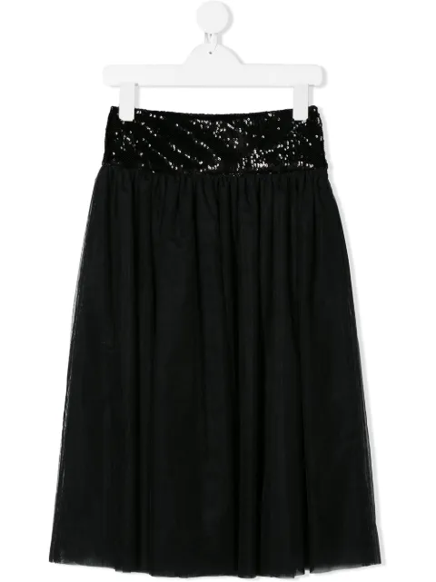 Balmain Kids falda con pretina de lentejuelas