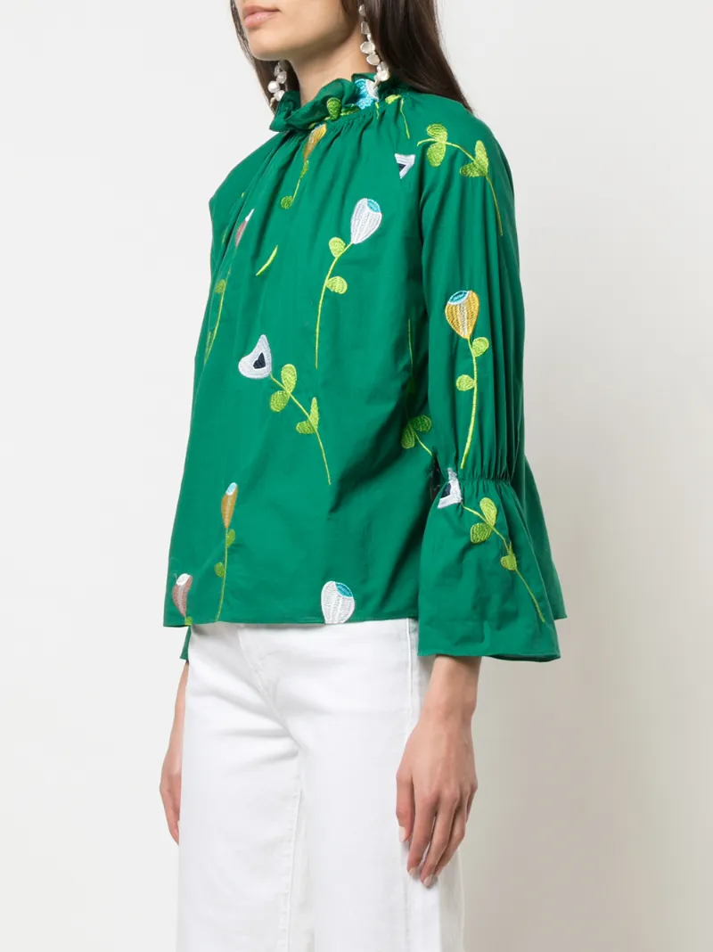 CYNTHIA ROWLEY AURELIA EMBROIDERED BLOUSE