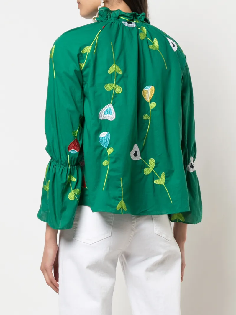 CYNTHIA ROWLEY AURELIA EMBROIDERED BLOUSE