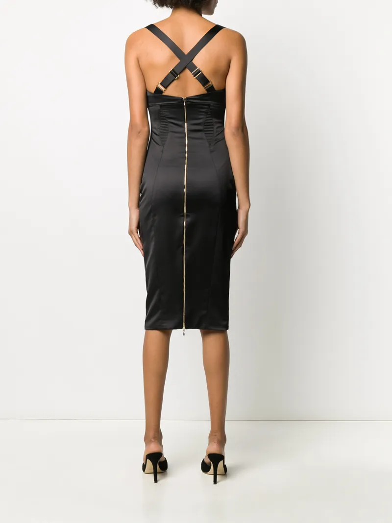 MURMUR SATIN FITTED DRESS