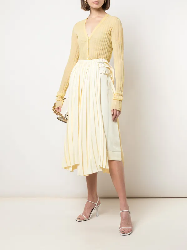 asymmetrical skirt with buckles