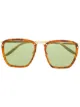 الصورة 1 من Gucci Eyewear نظارة شمسية بإطار مربع بتأثير صدف السلحفاة