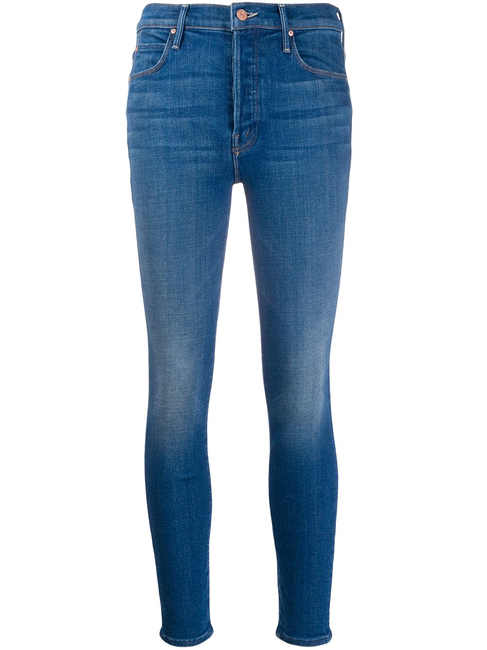 Shop Mother Super Stunner Ankle Jeans In Blue