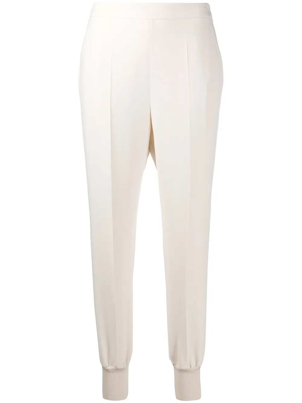 Stella Mccartney Elasticated-waist Tapered Trousers In Neutrals