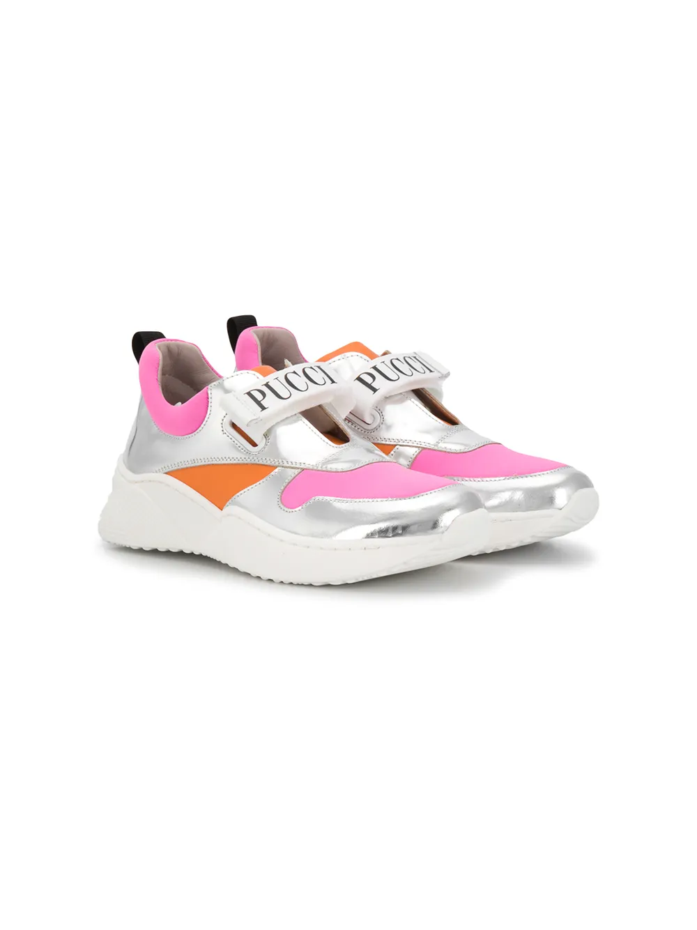 Emilio Pucci Junior touch strap low top sneakers