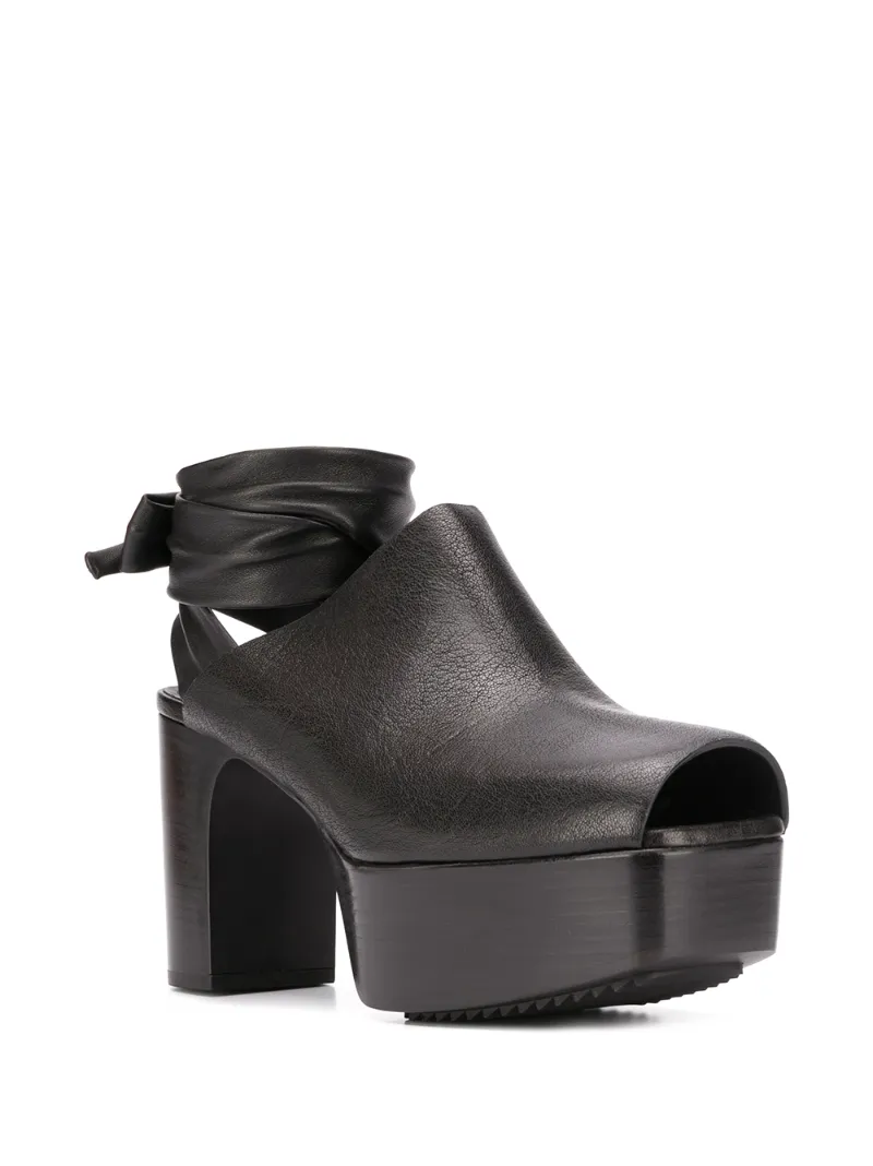 Black Clear-heel bevelled leather platform boots | Rick Owens | MATCHESFASHION AU