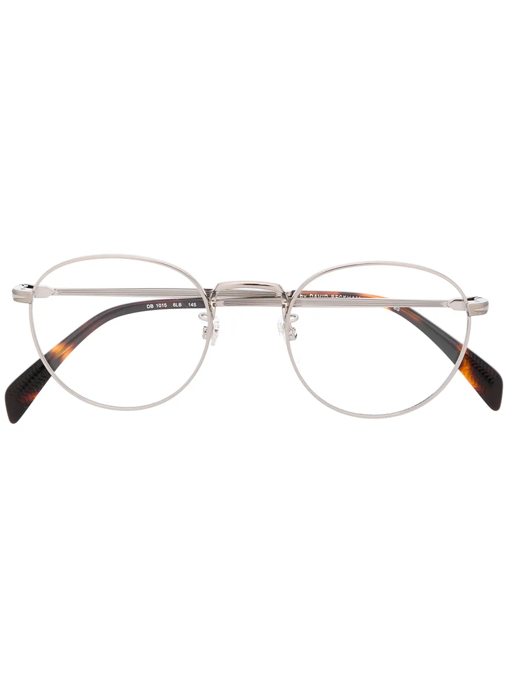 David Beckham Eyewear Thin Frame Rounded Glasses In Silver