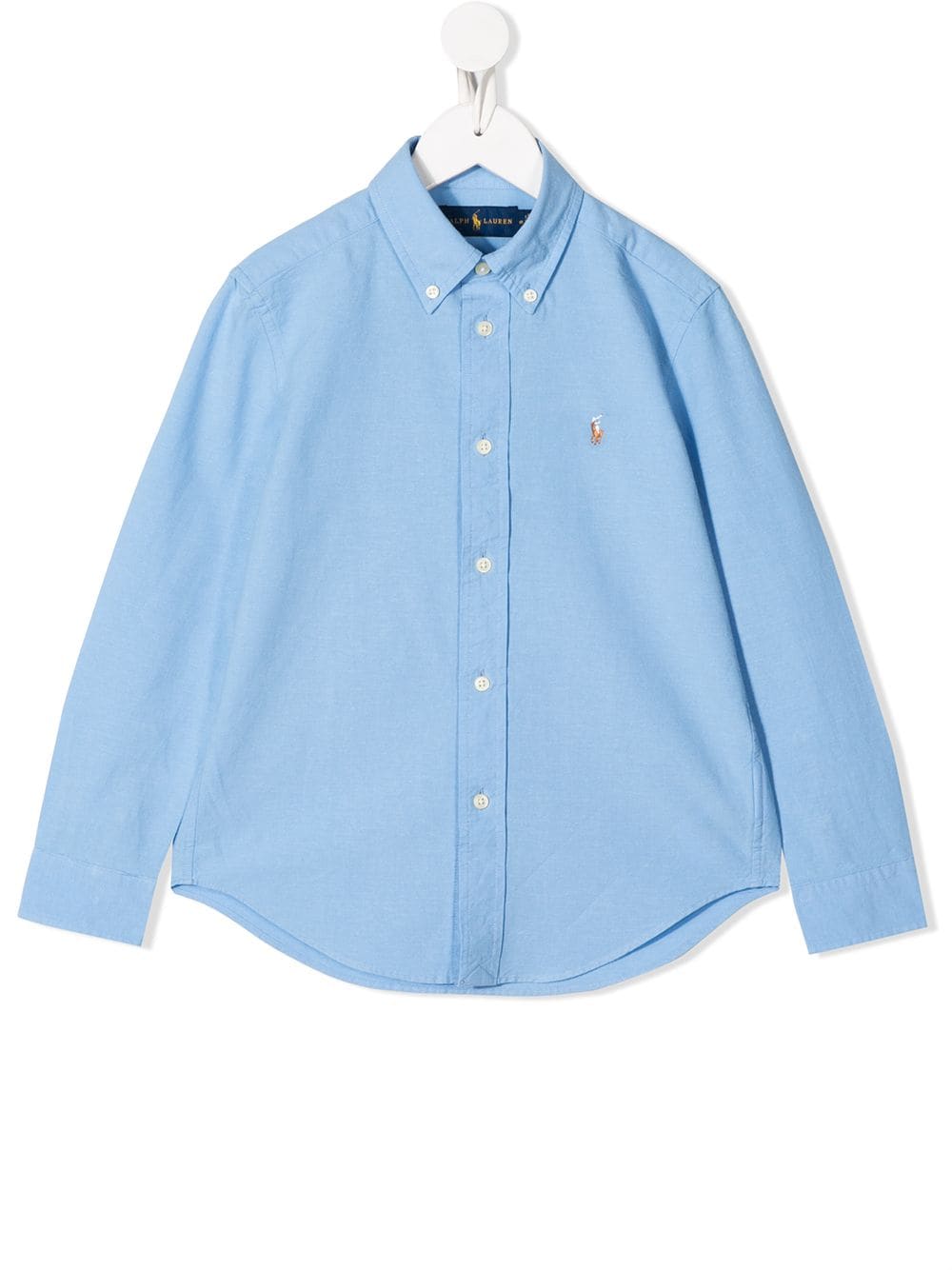 Ralph Lauren Kids' Plain Button Shirt In Blue