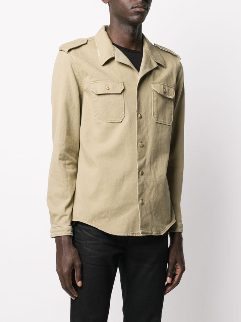 Shop Saint Laurent Army-style Shirt In Neutrals