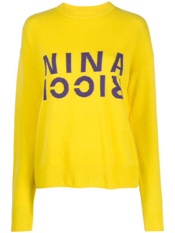 Nina Ricci Stitched Logo Jumper in Yellow